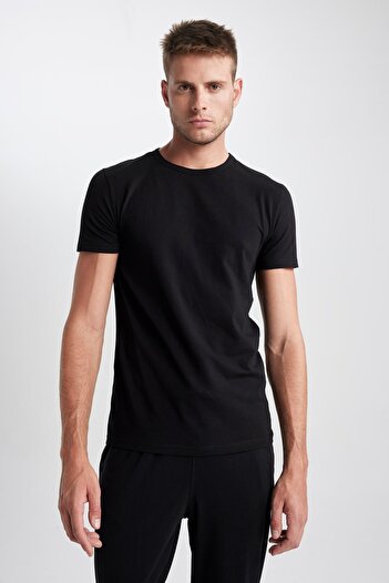 DeFacto Slim Fit Crew Neck Basic Short Sleeve Undershirt L4885az23au