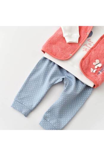 Biorganic Bibaby Organic 3-Piece Baby Girl Set Wild Flowers Coral