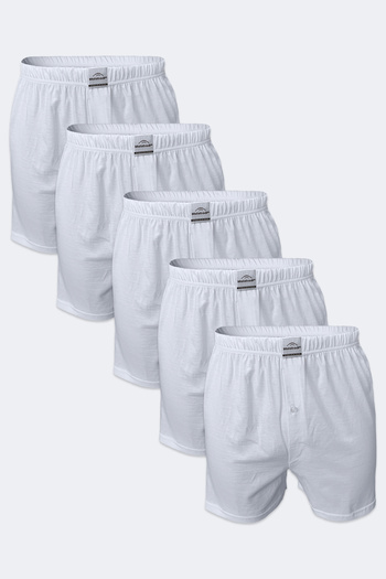 Malabadi Λευκό Φαρδύ Σετ Boxer 5 τεμαχίων - 100% Βαμβάκι M240