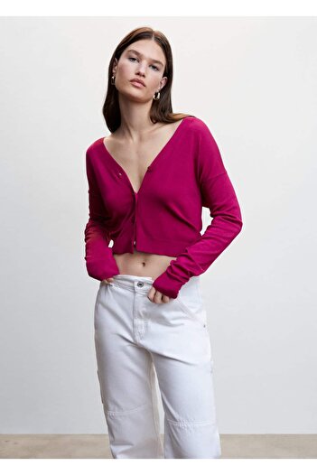 MANGO Woman Knitwear Cardigan - Buttoned Design