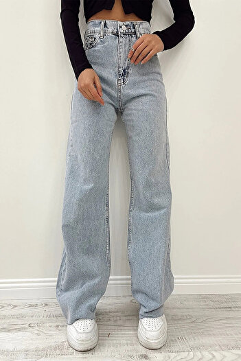 Livik The Silver Lycra High Waist Loose Jeans (Super High)