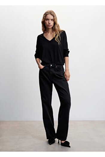 MANGO Woman V-Neck Thin Knitwear Sweater