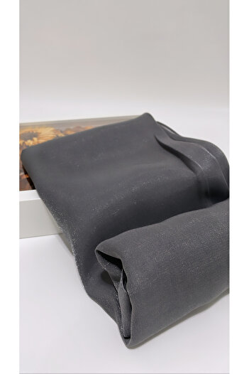 Onur Shawl - Evening Dress Fabric Glitter Shiny Shawl Hijab Clothing Fashion Store Quality Customer (Smoked)