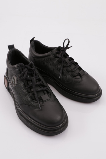 DGN Men's Lace-Up Casual Sneaker Shoes Black/Black 2817428