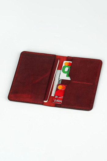 Lost Slope Leather Passport Wallet - Real Leather & Handmade