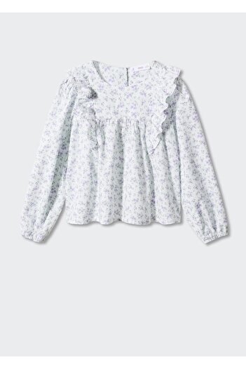 MANGO Kids Floral Flounce Μπλούζα