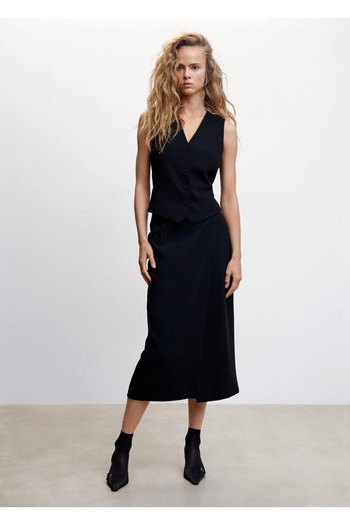 MANGO Woman Bow Midi Skirt