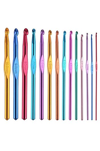 hodbehod Metal Handle Crochet Knitting Wool Set 2-2,5-3-3,5-4-4,5-5-6-7-8 No