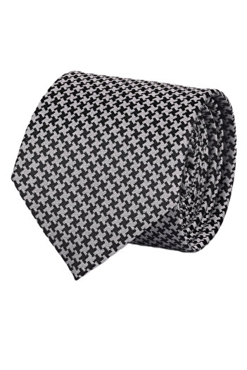 Esgue Hand Made 7.5 cm Black and White Patterned Tie Handkerchief