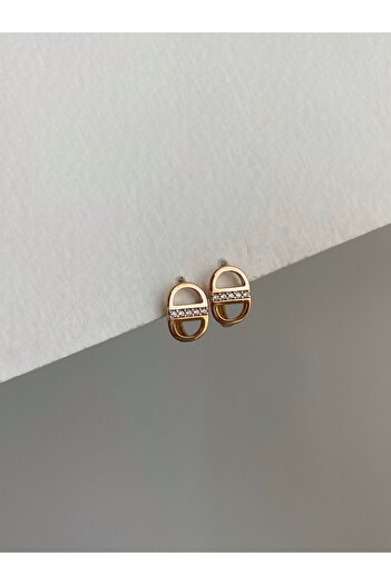 Owentis Steel Rose Gold Jewelled Design Model Gwenda Earrings - Does not blacken-