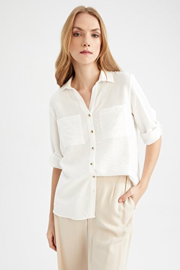 DeFacto Regular Fit Basic Long Sleeve Shirt M9407az23sp