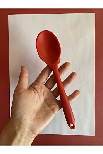 Multiamo Sert Uçlu Isıya Dayanıklı Yanmaz Yapışmaz Silikon Kısa Derin Kaşık 20 Cm