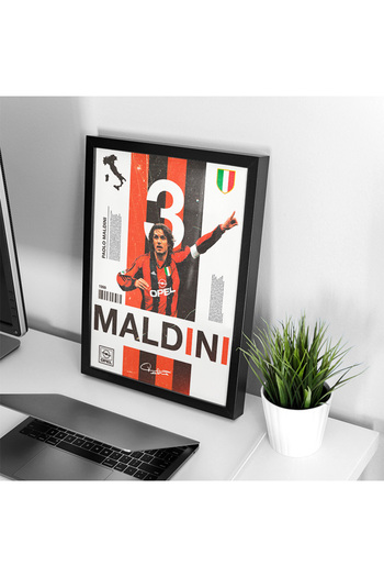 Sekiz Numara Paolo Maldini AC Milan Unutulmazlar Serisi Poster