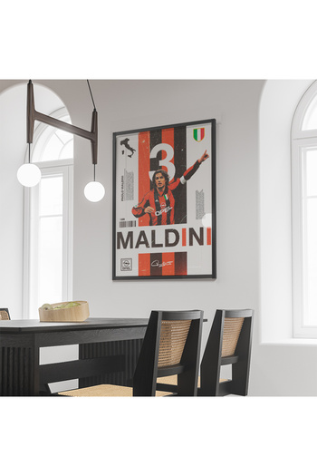Sekiz Numara Paolo Maldini AC Milan Unutulmazlar Serisi Poster