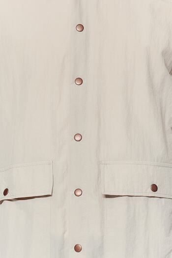 Trendyol Collection Oversize Stone Colored Snap Closure Shirt - Technical Fabric, Parachute Cut, Limited Edition TMNAW24GO00029