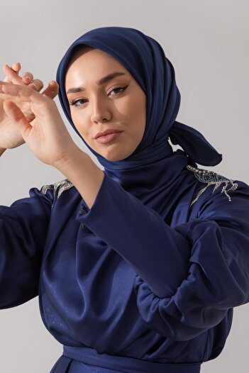 Silk Home Düz Twill Eşarp - Lacivert