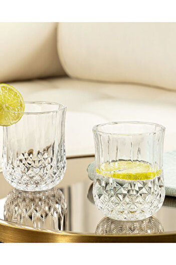 Madame Coco Audrey Glass Set of 4 White Water Glasses - 190 ml