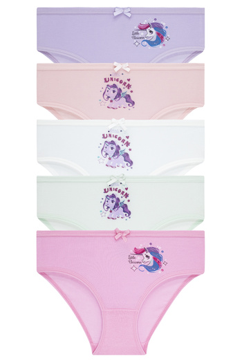 biyokids Pachet de 5 chiloți colorați pentru fete - Unicorn -