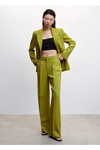 MANGO Woman Wideleg Fabric Trousers