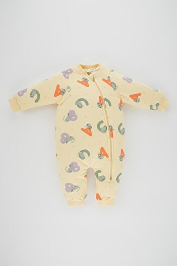 DeFacto Baby Girl 2;5 Tog Fiber Slogan Printed Combed Cotton Sleeping Bag