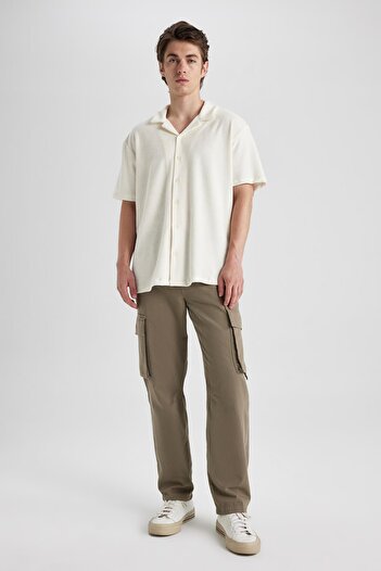 DeFacto Regular Fit Terry Short Sleeve Shirt B0232ax23hs