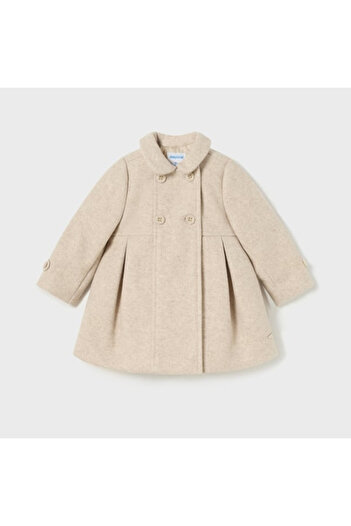 MAYORAL Baby Girl Double Breasted Stamp Coat Cream L24K2417