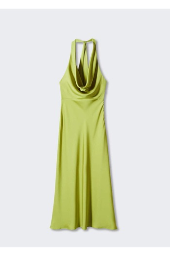 MANGO Woman Drape Yaka Saten Elbise