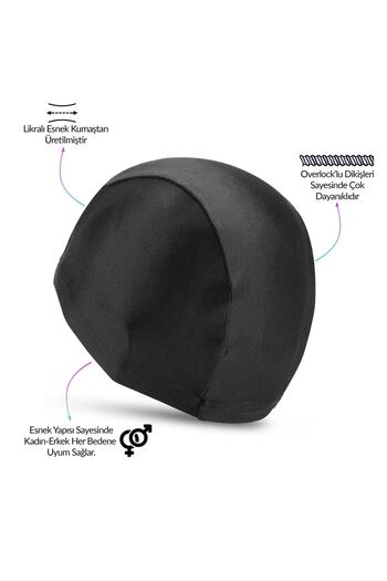 moonlight outdoor Еластична лайкрова тканина для плавання в басейні та на морі шапочка для плавання чорна