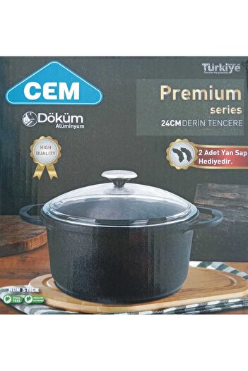 Cem Premium Series 24 cm Aluminum Cast Deep Pot with Box