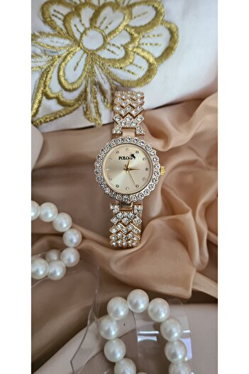 Polo Air Luxury Stone Elegant Women's Wristwatch Yellow Color