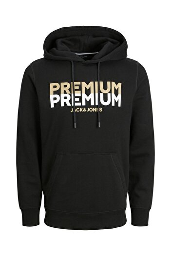 Jack & Jones Ανδρικό μαύρο φούτερ Jack Jones Blugere Sweat Hood Prau23 12245810 -02