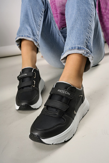 Riccon Women's Sneakers0012133 Black and White