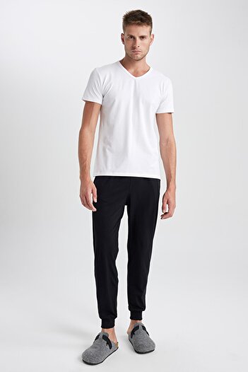 DeFacto Slim Fit V-Neck Basic Short Sleeve Undershirt L4884az23au