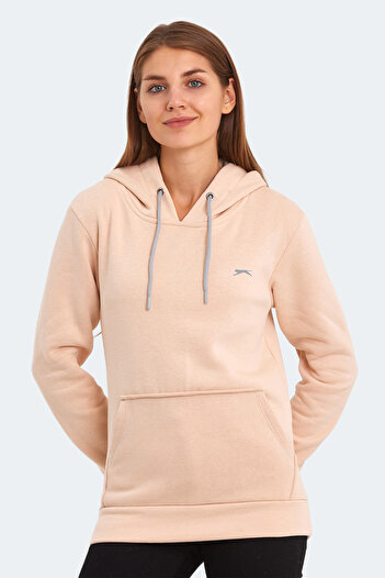 Slazenger Keshian in Women's Hooded Beige Sweatshirt with Pockets