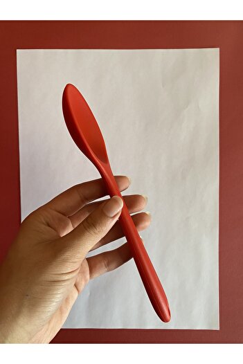 Multiamo Hard Tip Heat Resistant Fireproof Non-Stick Silicone Short Deep Spoon 20 Cm