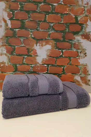 Özdilek Trendy 2 Piece Bath Towel Set - Dark Gray