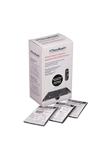 THERABAND Thera Band 1,5 metri negru, bandă de exerciții Pilates cu ambalaj original, cauciuc negru de rezistență