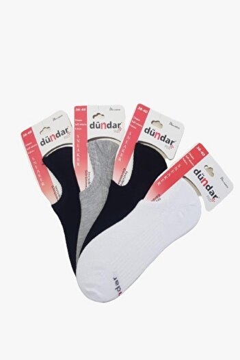 Dündar Cotton 4 Pairs Unisex Sneaker Invisible Seamless Socks Plus