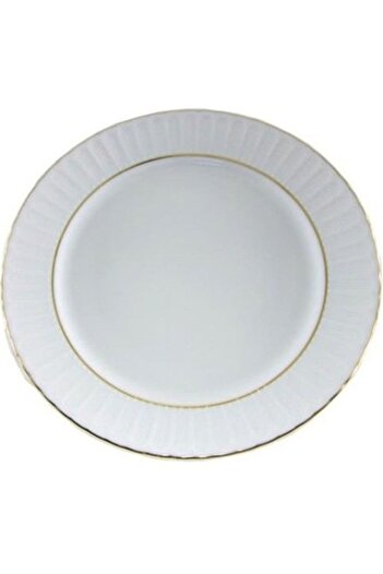 Güral Porselen Plain Serving Plate with Gilt Edge 20 cm