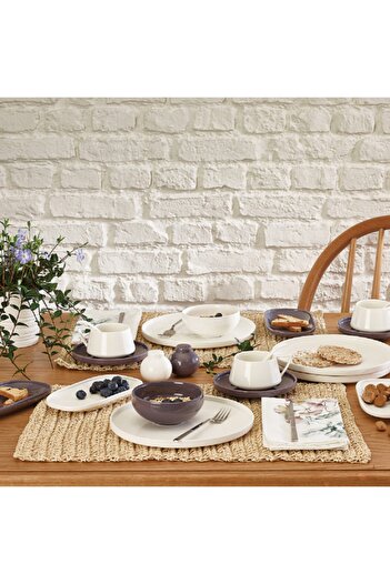 Emsan Parla 32 Piece Grey-White Breakfast Set