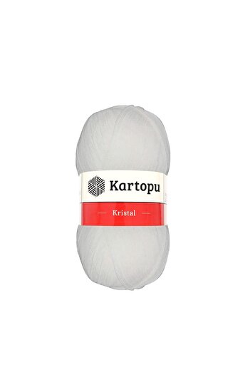 Kartopu Crystal K010 White Double Layer Fiber Hand Knitting Yarn 100 Gr