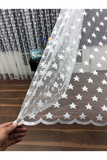 Esse Home Yıldız Desen Tül Perde 350x260 Sık Pile 1/3