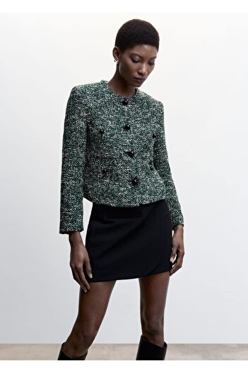 MANGO Woman Buttoned Tweed Jacket