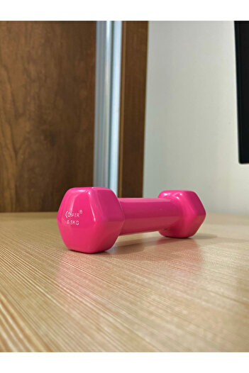 Cosfer 0,5 Kg Pembe Vinyl Kaplı Demir Dambıl 1 Adet Fitness