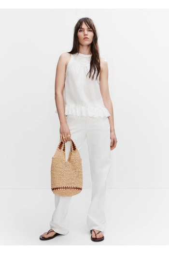 MANGO Woman Embroidered flared blouse