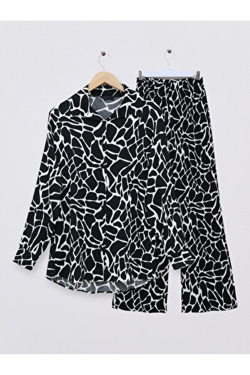 Modamorfo Mixed Pattern Buttoned Crinkle Set