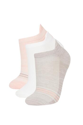 DeFacto Women's 3-Piece Cotton Booties Socks