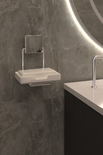 ASYA BAZAAR Strong Adhesive Chrome Soap Dish