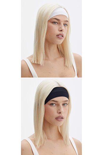 Zupimo 2 Women's Bandanas Made of Combed Cotton Fabric - Hair Band - Sports Headband
