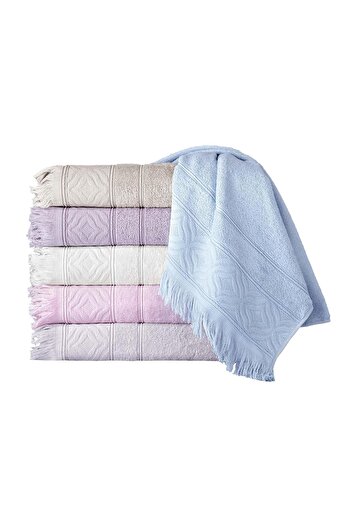 Menderes Home Блакитна бавовняна рушник для ванної кімнати з бахромою - Cotton Collection